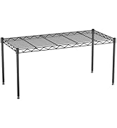 VANZBON 2-Tier Heavy Duty Shelving Unit,36" Wx18 Dx19.5 H,Wire Shelf Rack with Lockable Wheels,He...