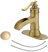 BWE Matte Black Bathroom Faucet, Waterfall Bathroom Faucet Sink Lavatory Single Hole Faucets One ...
