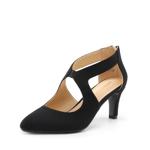 DREAM PAIRS Women's Pumps Closed Pointed Toe Kitten Heels Elegant Party Wedding Dress Shoes for Wome