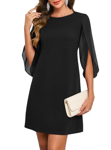 oten Women's 2026 Flutter Sleeve Cocktail Dress Crew Neck Chiffon Formal Wedding Guest Party Short Dresses