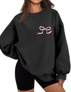 LOMON Oversized Sweatshirt for Women Crewneck Long Sleeve Casual Fleece Tops Graphic Hoodies Pullover Sweate