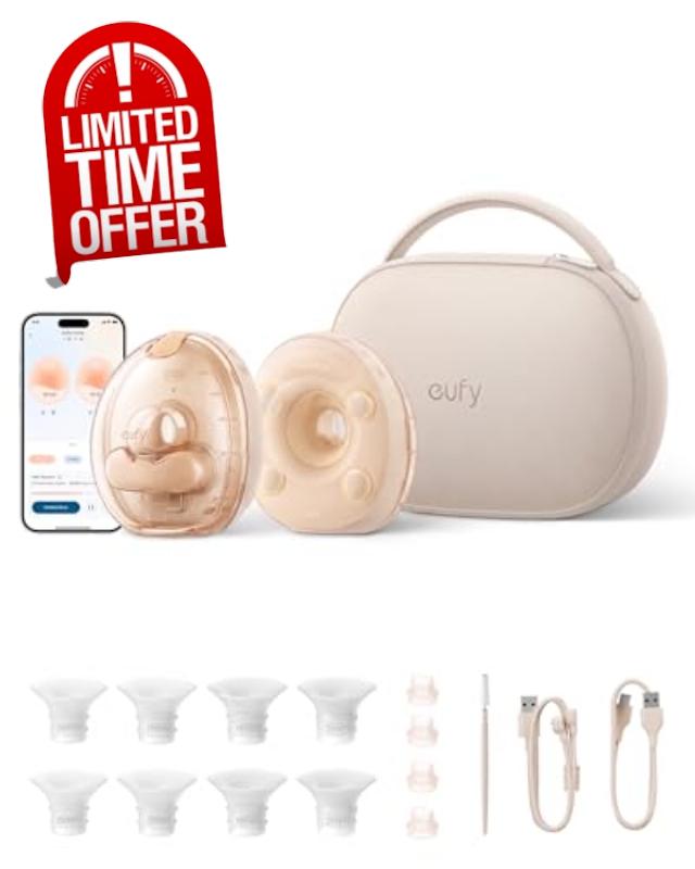 eufy Security Heated Massage Wearable Breast Pump S2 Pro