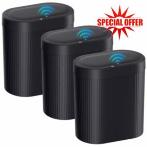 jinligogo 3 Pack 5 Gallon Bathroom Trash Can with Lid
