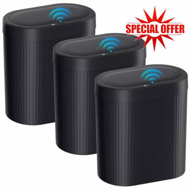 jinligogo 3 Pack 5 Gallon Bathroom Trash Can with Lid