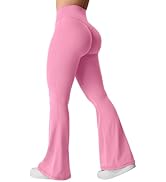 YEOREO CoreFlex Flare Scrunch Leggings for Women V Cross Waist Bell Bottom Yoga Pants Tummy Contr...