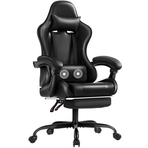 Video Gaming Chair with Footrest and Lumbar Support