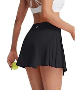 baleaf Women's Tennis Skirts 14" High Waisted Golf Athletic Skorts with Shorts Pockets A Line Pic...