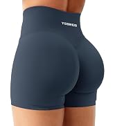 YEOREO Boost Workout Shorts Womens Booty Lifting 4.5" Seamless Hidden Scrunch High Waist Tummy Co...