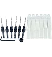 FTG USA Wood Countersink Drill Bit Set Sizes 6 8 10 12 Countersink Tapered Drill Bits, 2 Wood Plu...