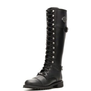 Harley-Davidson FOOTWEAR Womens Beechwood Leather Tall Riding Casual Boots Knee High Low Heel 1-2"