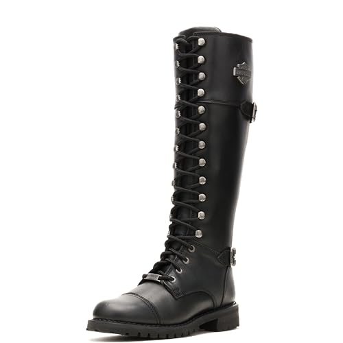 Harley-Davidson FOOTWEAR Womens Beechwood Leather Tall Riding Casual Boots Knee High Low Heel 1-2"