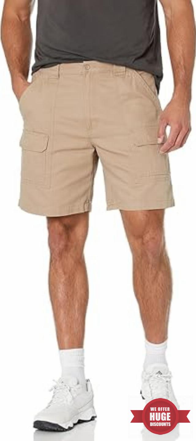 Savane Mens 8” Hiking Cotton Cargo Shorts with Tech Pocket (Available in Big & Tall)