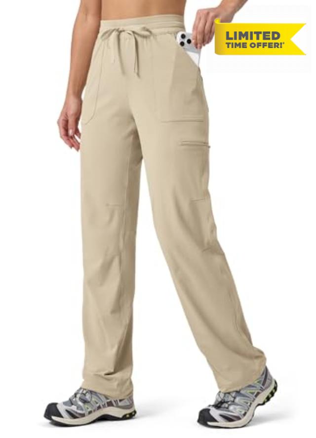 Willit Women's Hiking Pants Quick Dry Lightweight Travel Outdoor Cargo Pants with Pockets UPF 50+ Water-Resistant 29" 31" 33"