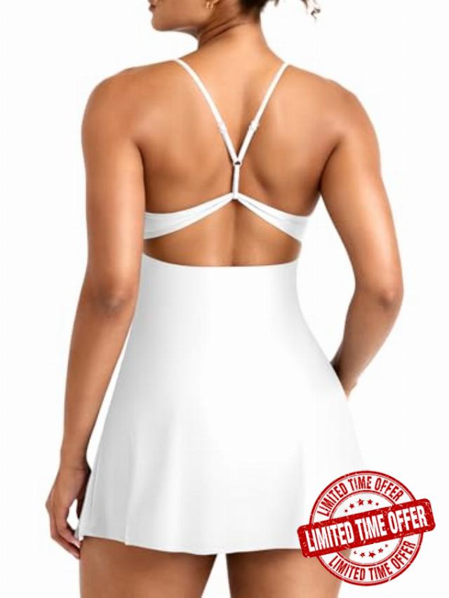 YEOREO CoreFlex Women Tennis Dress Built in Shorts and Bra with Pockets Workout Gym Golf Outfits