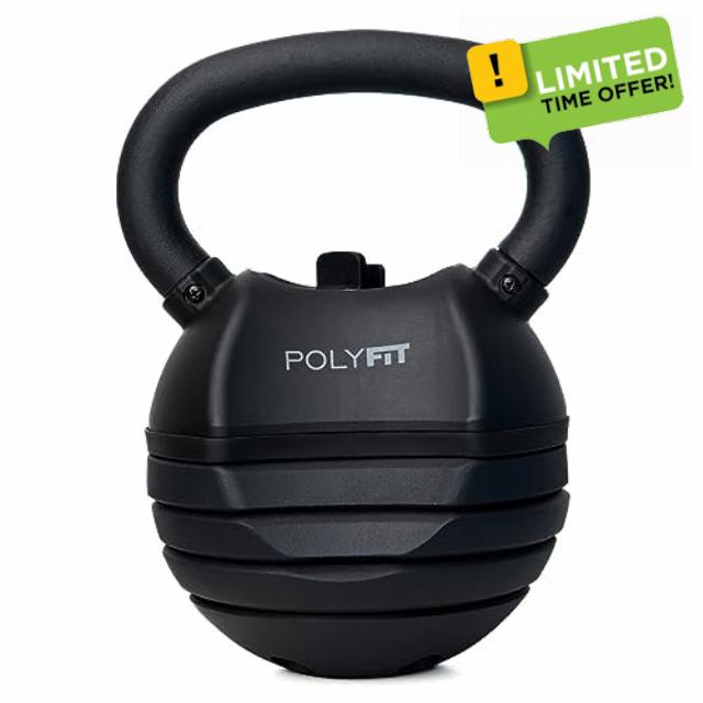 Polyfit Adjustable Kettlebell Set - 5-in-1 Weights for Home Gym