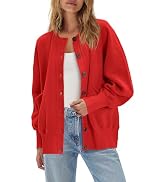 ReachMe Womens Oversized Striped 2 Piece Sets Button Up Cardigan and Wide Leg Pants with Pockets ...