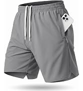 TACVASEN Men's Athletic Workout Shorts with Zipper Pockets 7" Quick Dry Gym Running Shorts Summer...