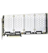 ELECNEXUS Quad U.2 to PCIe 4.0 x16 Adapter Card, Supports U.2 NVMe SSDs and SATA SSDs/HDDs, Up to...