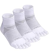 VWELL Toe Socks for Men and Women COOLMAX Five Finger Socks Athletic Running Socks Quarter Ankle ...