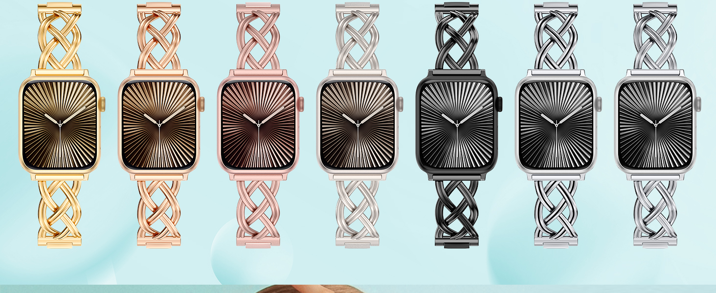 Bracelet Apple Watch Band 38/40/41/42/44/45/46mm Women Metal iWatch Ultra SE Series 10 9 8 7 6 5 4