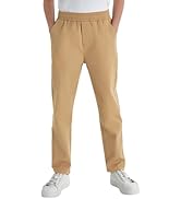 QBK Pull on Stretch School Uniform Pant Jogger Pants for Toddler to Youth Boys and Girls