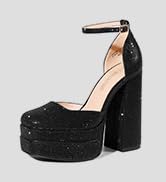 black platform heels