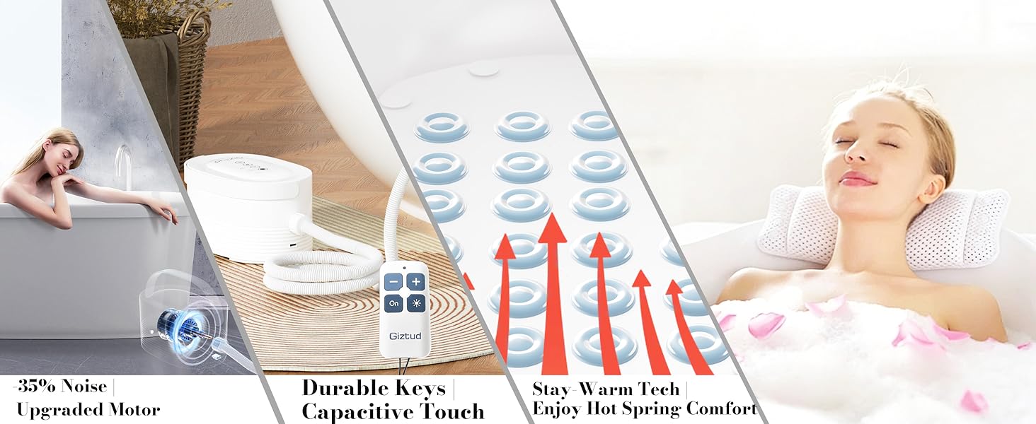 6-level bubble intensity adjustment, heating function