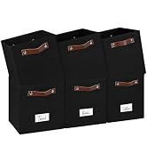 FinishingBo 6-Pack Storage Cubes with Handles & Label Holders Basket, Closet Cube Home Organizer ...