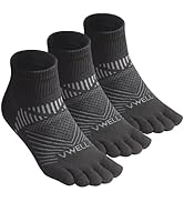 VWELL Toe Socks for Men/Women, COOLMAX Five Finger Socks, Compression Athletic Running Socks Ankl...