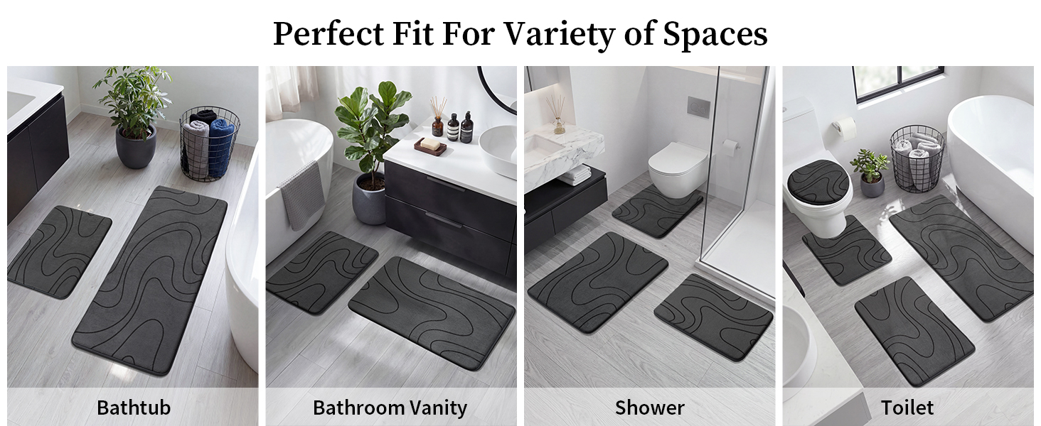 Memory Foam Bathroom Rug Set