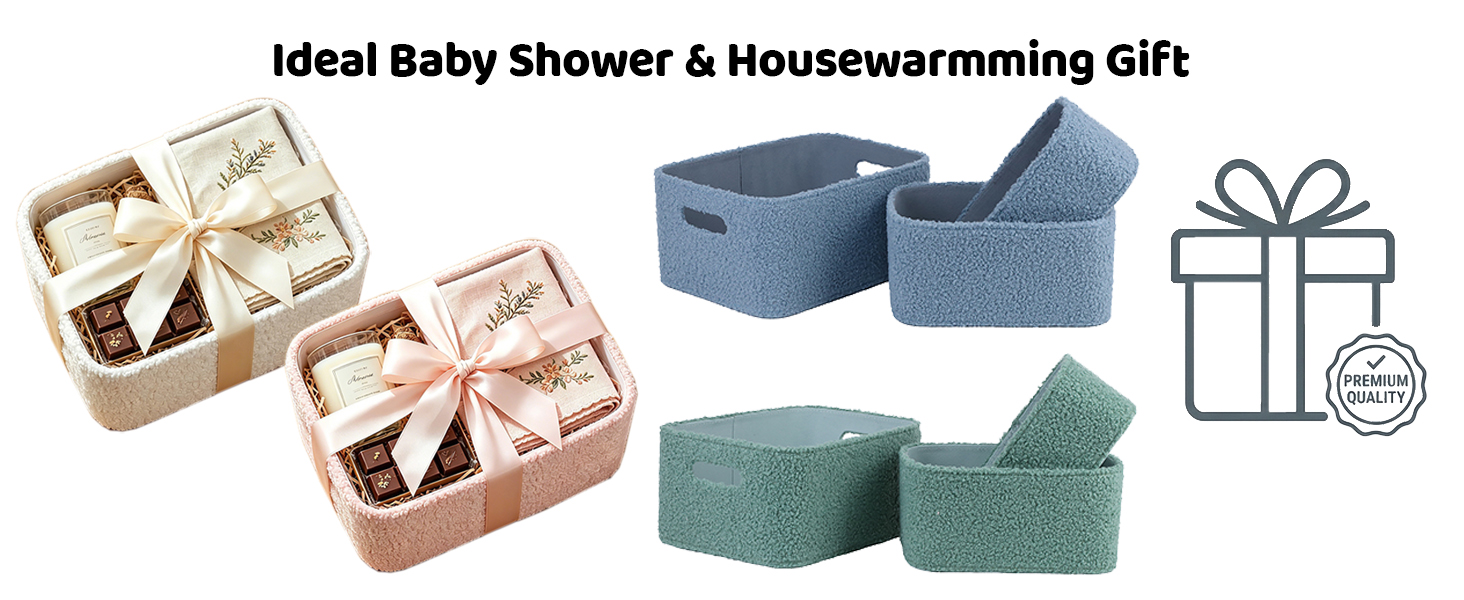baby shower gift for girls boys, pink blue green pastel colors, housewarming present luxury hampers