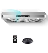 36" Under Cabinet Range Hood, 700CFM Powerful Kitchen Vent Hood with 3-Speed Exhaust Fan Touch/Re...