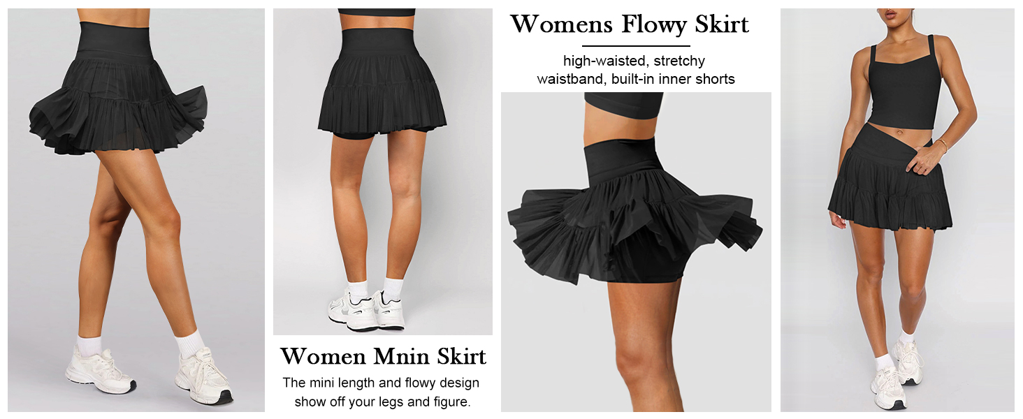 women mini black skirt