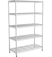 VANZBON 3 Tier Metal Wire Shelf,35.4x17.7 x36.5(WxDxH), Heavy Duty Standing Storage Shelves Rack ...