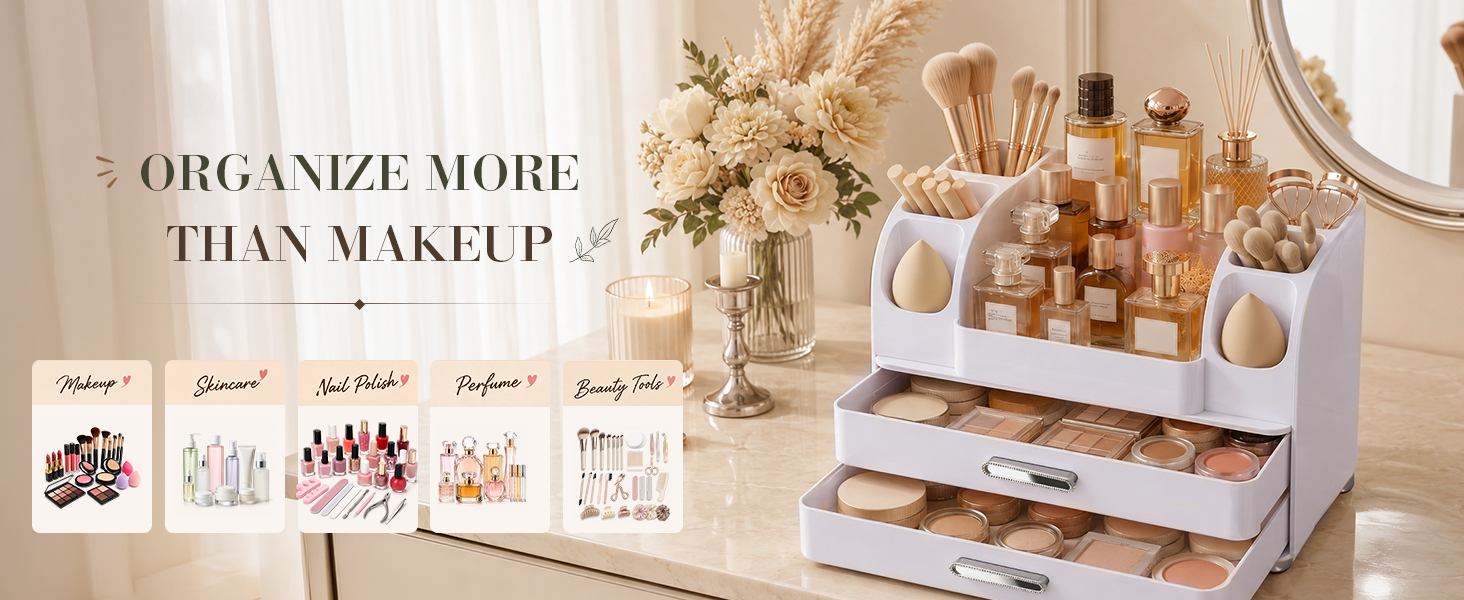 810 Large Makeup Organizer Countertop 6.1