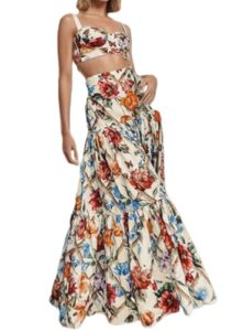 ksotutm 2 Piece Skirt Sets for Women Animal Printed Halter Top High Waist Maxi Skirt Women's Fashion Vacation Outfits