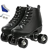 XUDREZ Roller Skates Adjustable Soft Leather High-top Roller Skates Four-Wheel Roller Skates Fun ...