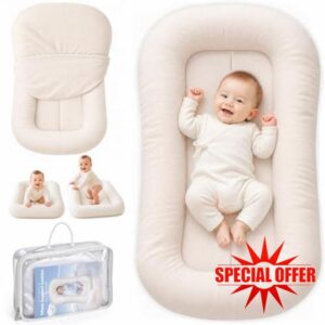 Baby Lounger - Breathable Cotton Infant Support Cushion for Babies 0-24 Months