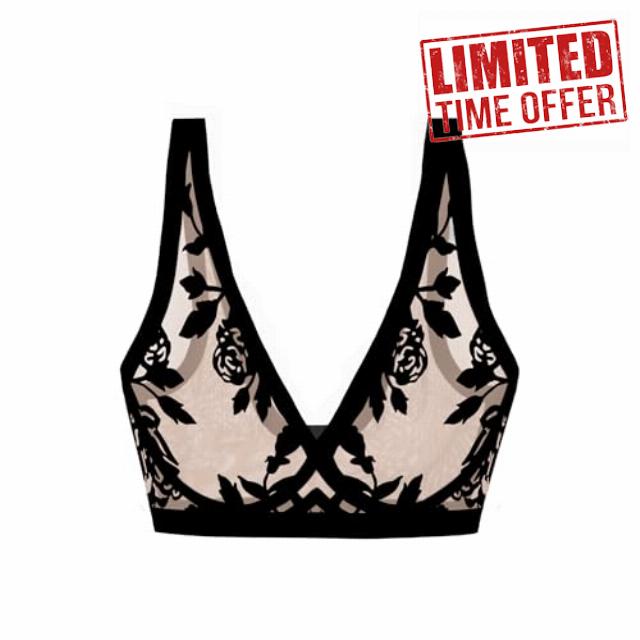 EBY Sheer Mesh Bralette for Women Seamless Wireless Bra with Support – Without Metal Wire