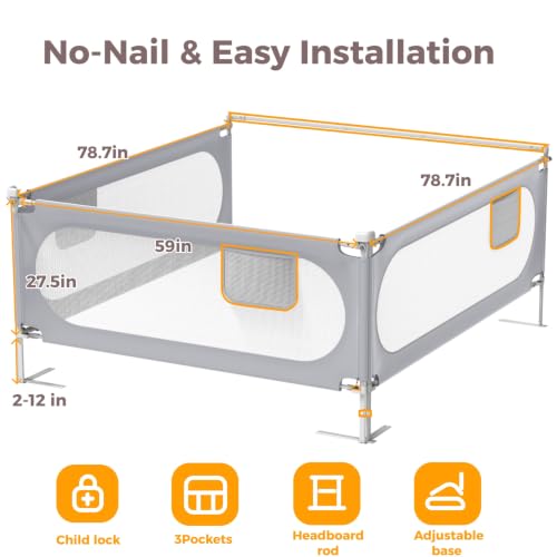 Adjustable Bed Side Rails for Kids
