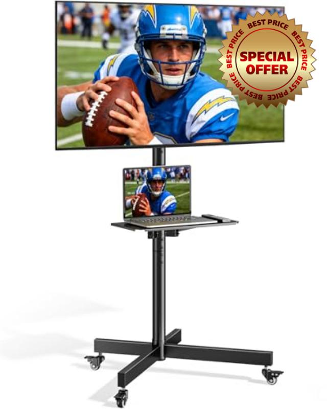 Heavy-Duty Rolling TV Stand for 23”-60” Screens