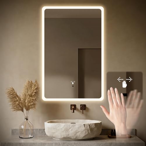 Hand Scan Sensor Anti-Fog Bathroom Mirror with Lights