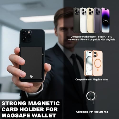 3.93 * 2.96 * 0.31 Inches Compact Metal Case with RFID Blocking Protection (Black)