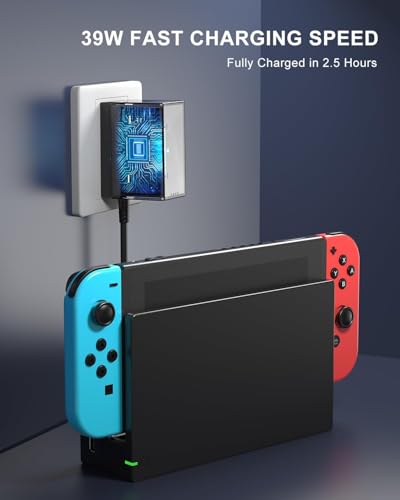 AC Charger & High-Speed HDMI Cable for 1080P HD Output & Console Charging(Not Compatible with Switch 2)