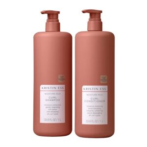 Kristin Ess Hair Curl Shampoo and Conditioner Set for Curly Hair - Moisturizing