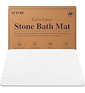 32"x20" Stone Bath Mat 2Pack, Diatomaceous Earth Shower Mat, Non-Slip Super Absorbent Quick Dryin...