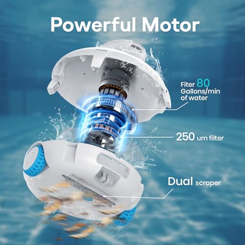 Powerful Suction for Above Ground & In-Ground Flat Pools up to 1140 Sq.ft