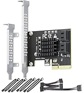 4-Port SATA Expansion Card (PCIe 3.0 x1 to 6Gbps SATA Card), Supports OS Boot, Compatible with Wi...