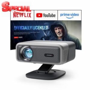 【Now with Netflix & 4500 ANSI】Smart 4K Projector with WiFi and Bluetooth