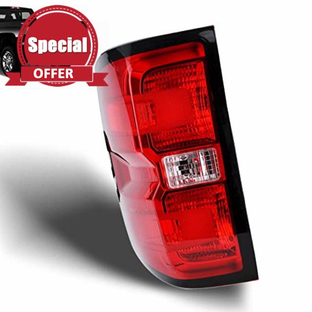 Tail Light Assembly Compatible with 2014-2015 Chevy Silverado 1500 2500HD 3500HD GMC Sierra 3500 HD Left Driver Side Taillight Brake Lamps Bulb and Harness